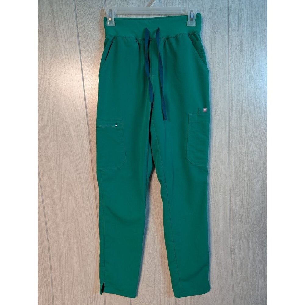 Figs Scrub Pants Womens XS Green Jogger Elastic Waist Technical Collection